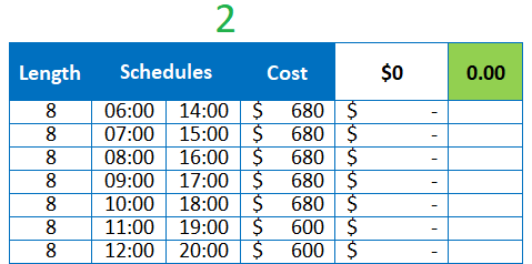 Volume, AHT and requirements example